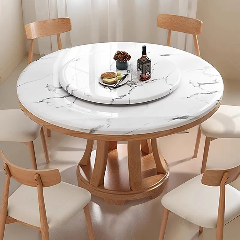 

Marble Center Dining Table Round Chairs Wood Living Room Desk Dining Table Designer Office Mesas De Comedor Kitchen Furniture