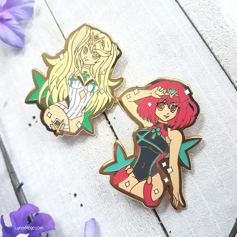 Xenoblade Chronicles 2 Swimsuit Hard Enamel Pins