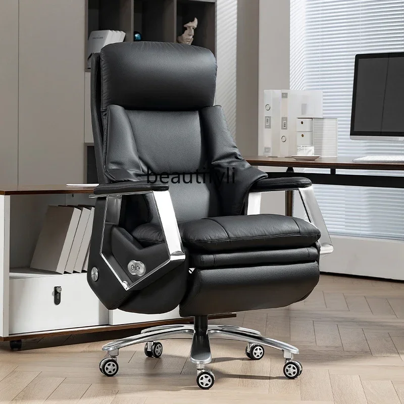 

CSmart electric boss chair reclining lunch break office sedentary home computer chair leather comfortable office chair