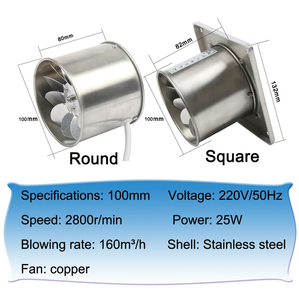 4 zoll 6 Zoll Edelstahl Auspuff Fan Wc Küche Bad Hängen Wand Fenster Kanal Fan Luft Ventilator Extractor Gebläse