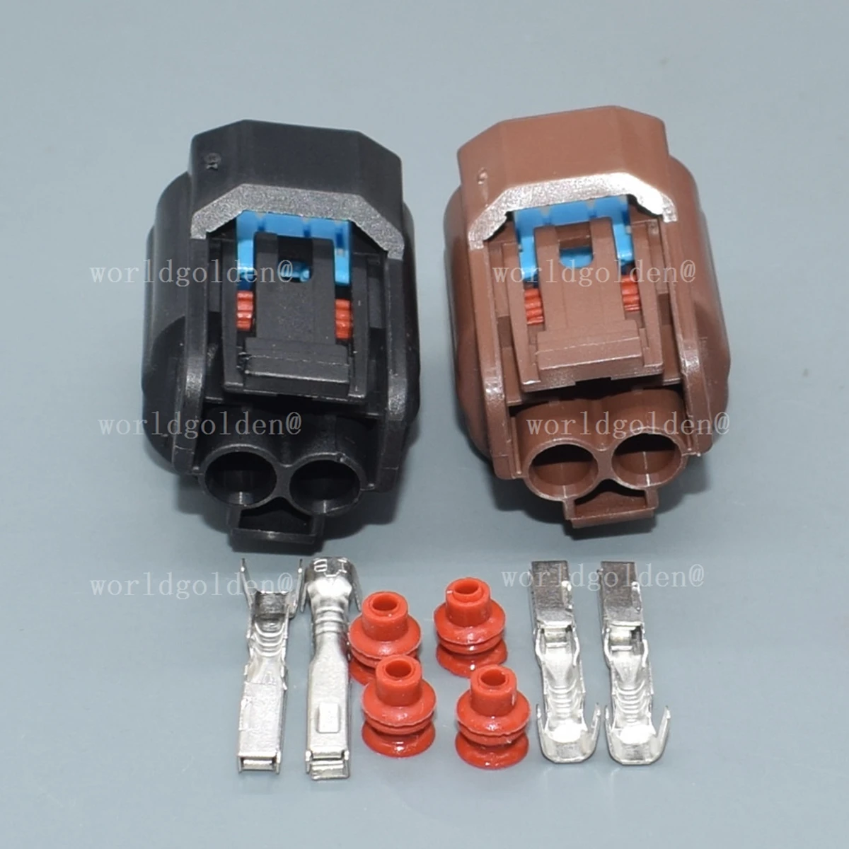

6189-0552 2 Pin Car Electrical Connector, Male Female Terminal with Red Waterproof Seal, for Vehicle Daily Maintenance & Repair