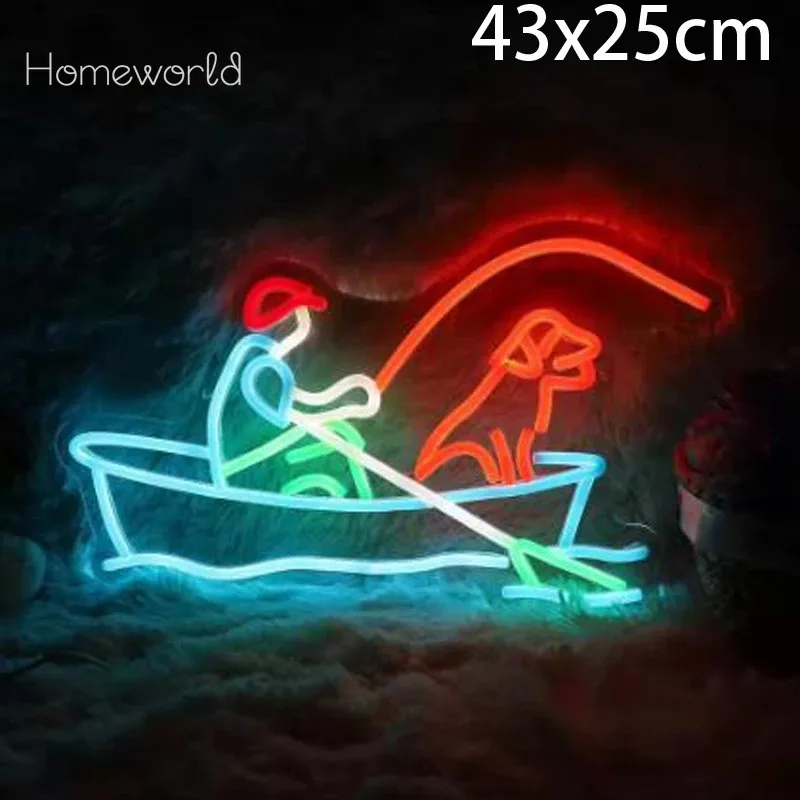 

Man And Dog Neon Sign Dimmable Efficient Fishing Night light for Bedroom Hotel Man Cave Decor Wall Decor Birthday Art Gifts