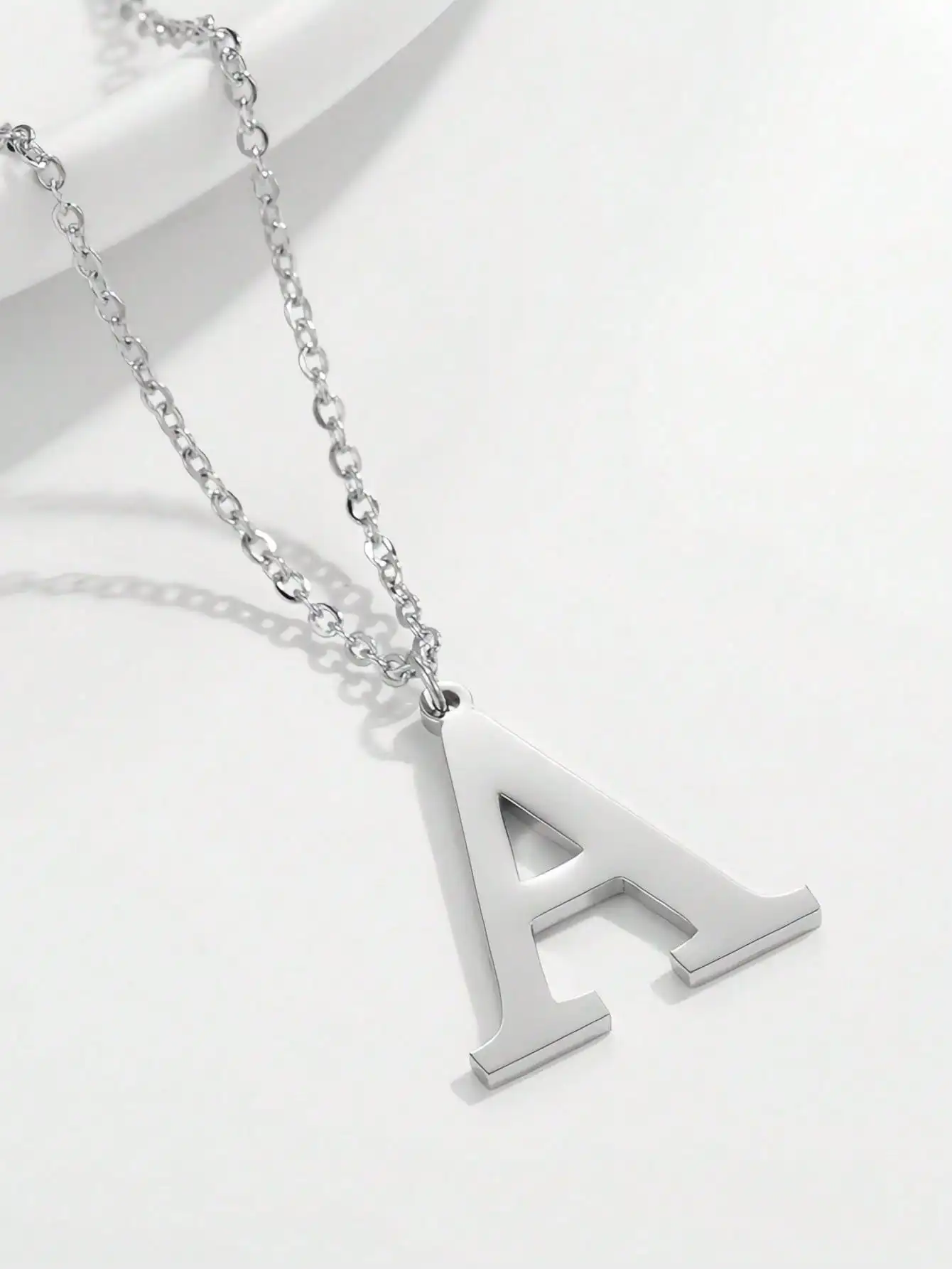 1 stainless steel jewelry Fashion jewelry Punk minimalist Couple necklace 26 letter stainless steel Men's necklace Good friend n