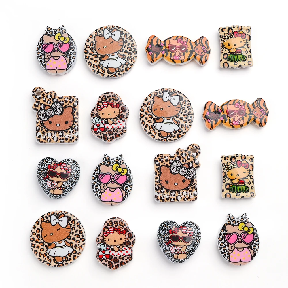 20 шт. Sanlio Hello Kitty полимерные бусины с принтом, смешанные в различных формах для детской кровати, звонная подвеска, цепочки для соски, изготовление поделок