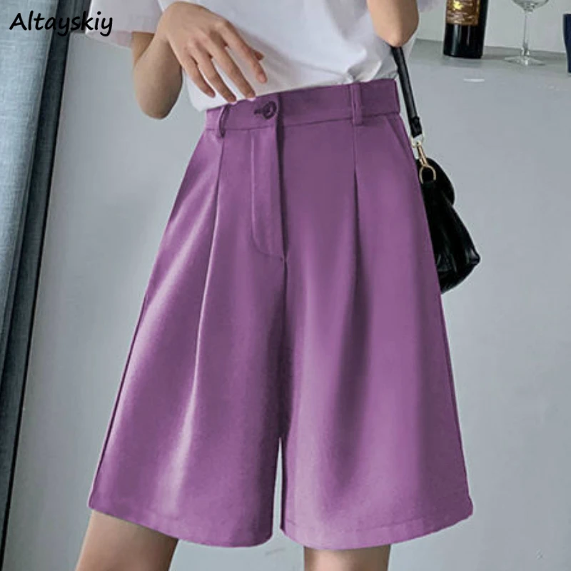 

Shorts Womens Summer Office Ladies Students Straight Wide Leg Casual Chic High Waist Draped Loose Baggy Women Fashion New Ins