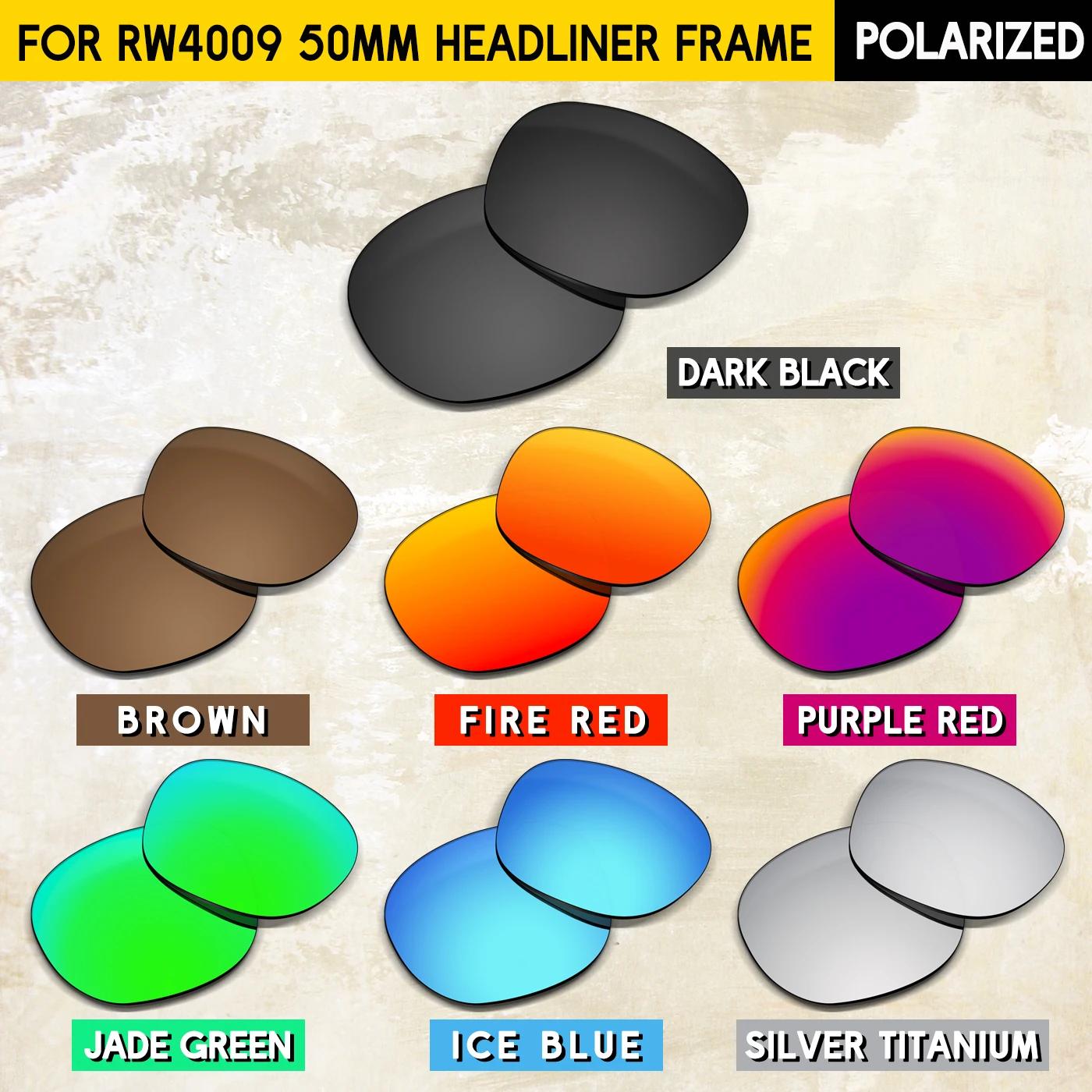 

Suitable for Meta Headliner RW4009 50mm Replacement Lenses Compatible With Meta Headliner RW4009 50mm Sunglasses Frame