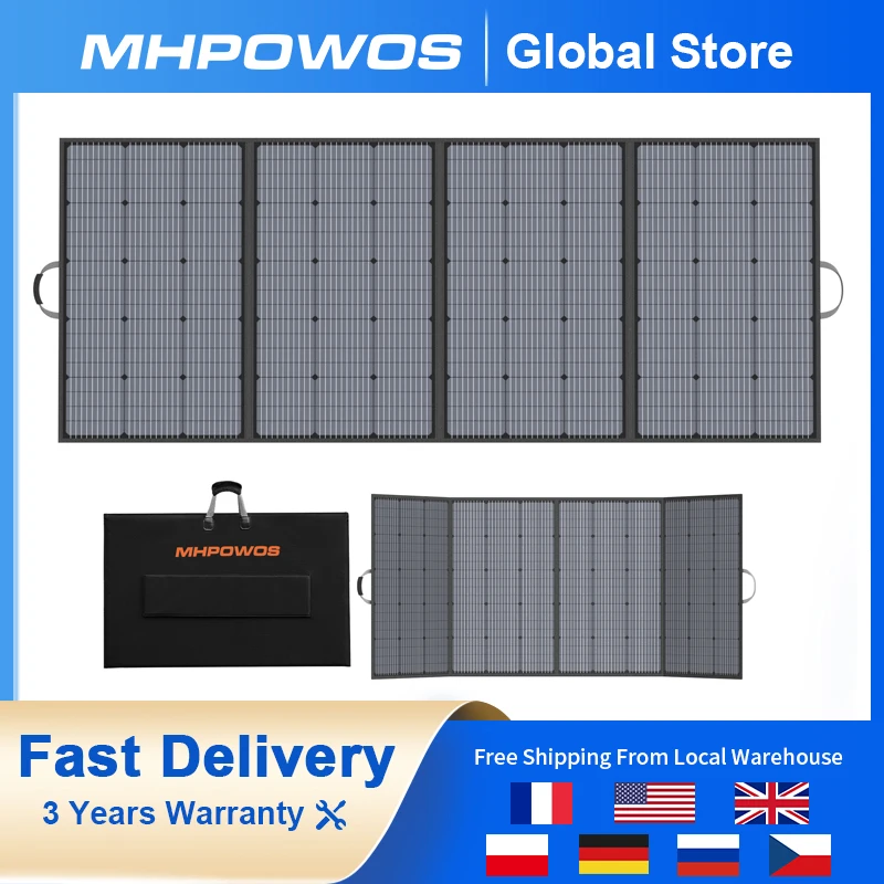 

MHPOWOS 400W Portable Solar Panel 31V Foldable Solar Charger for Power Station for Outdoor Camping RV Emergency Power Supply