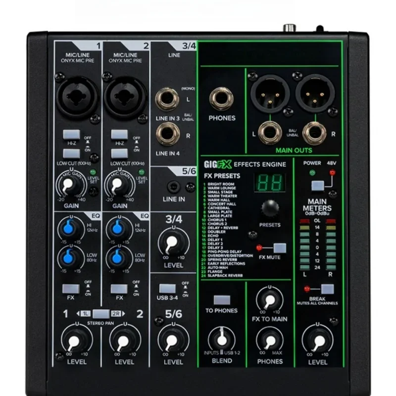 Mezclador Teléfono móvil Computadora Equipo de transmisión de 10 canales Micrófono Tarjeta de sonido