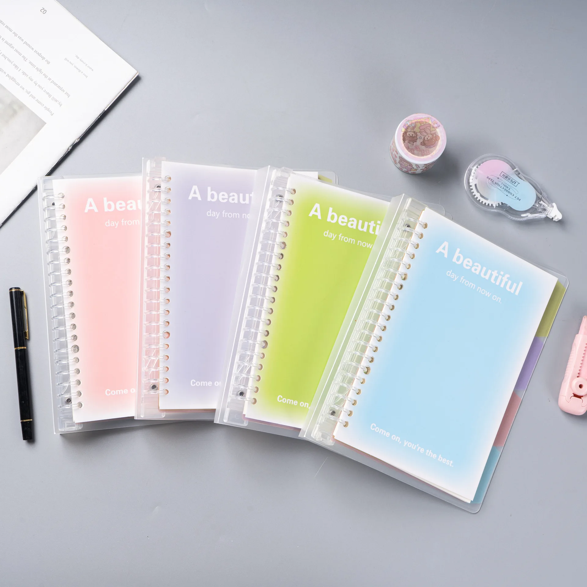 Loose-leaf Replacement Stationery Notebook Korean Small Fresh Simple Dream Colorful Notebook Diary Notepad for Students