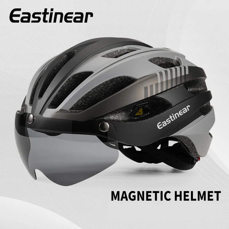 Eastinear-light and Breathable Bicycle Helmet for Men, for Outdoor Sports, Roller Skating, Cycling, With LED Rear Light, Goggles