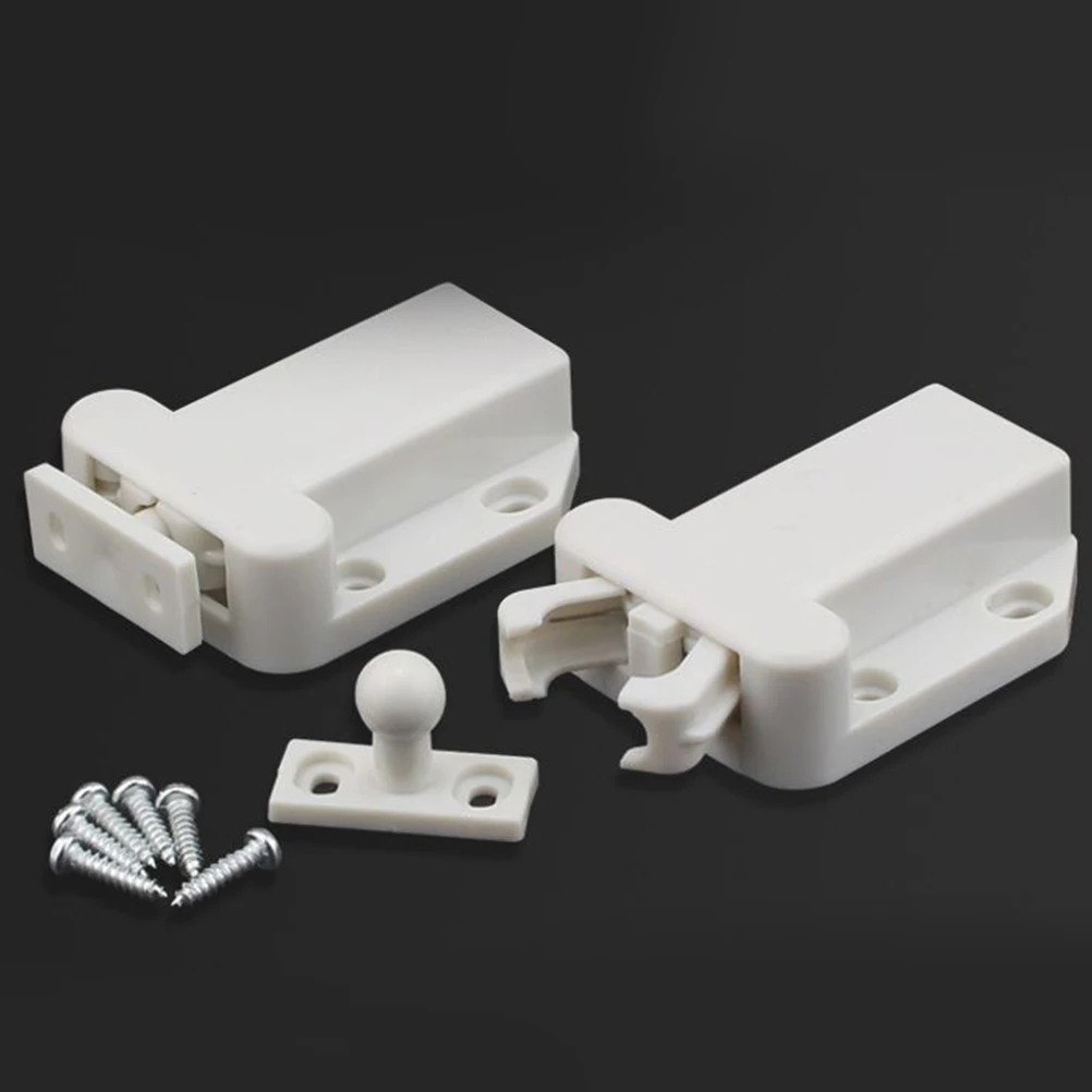 

2Pcs Strong Self-Locking Door Catch Push Latch Easy Install Durable Cabinet Sliding Door