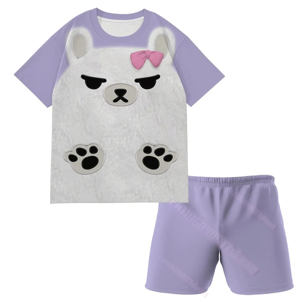 فيلم KPop شيطان الصيادين ميرا زوي رومي تأثيري منامة زي الكبار الأطفال تي شيرت السراويل Kawaii ملابس النوم ملابس المنزل #6