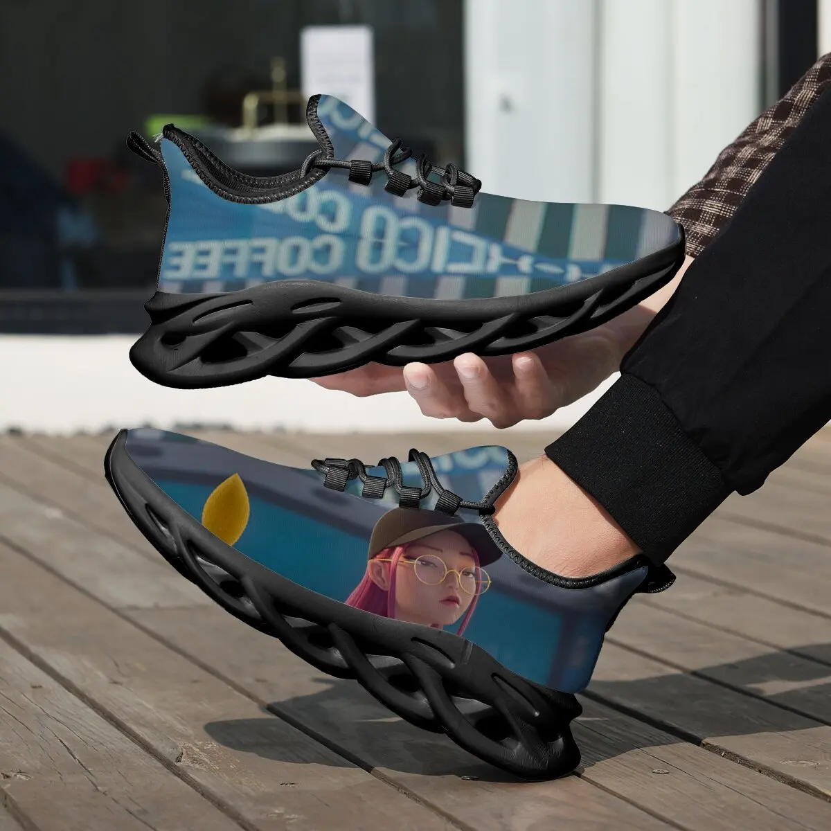 

Sneakers for Kids Anime Girl Pattern Women's Casual Sport Shoes Flat Shoes Comfortable Lace Up Casual Zapatos Chunky Sneakers