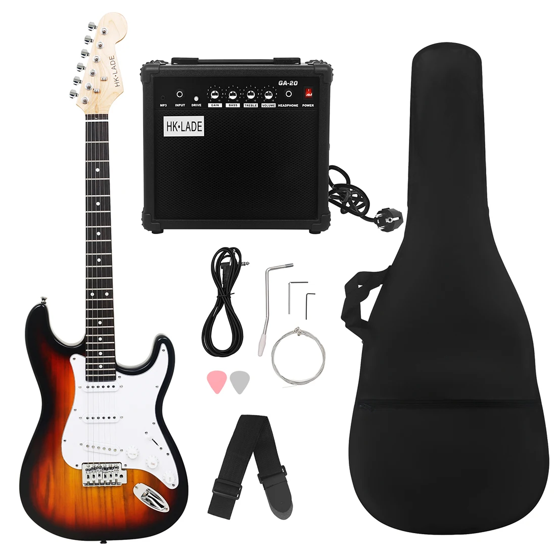 HK·LADE 6 Strings Electric Guitar 39 Inch 22 Frets Maple Body Rosewood Fingerboard Guitarra With Guitar Parts & Accessories