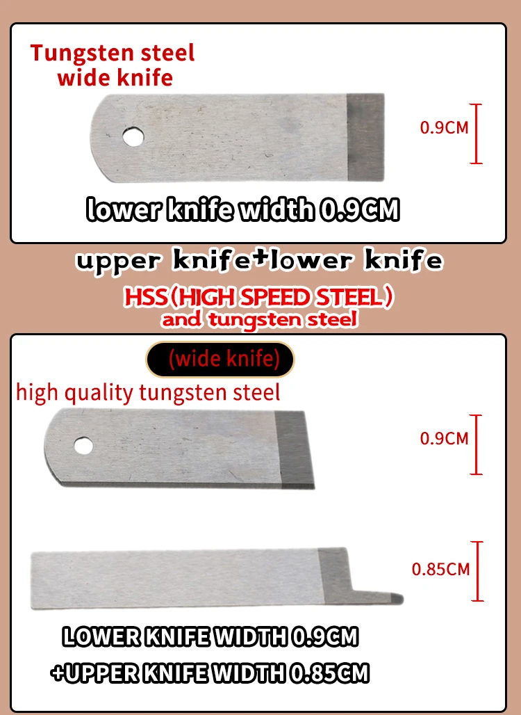 Regis High Speed Steel Tungsten Blade For YAMATO FD-62 Upper And Lower Knife 68121 68184 Wide Narrow Six Thread view 3