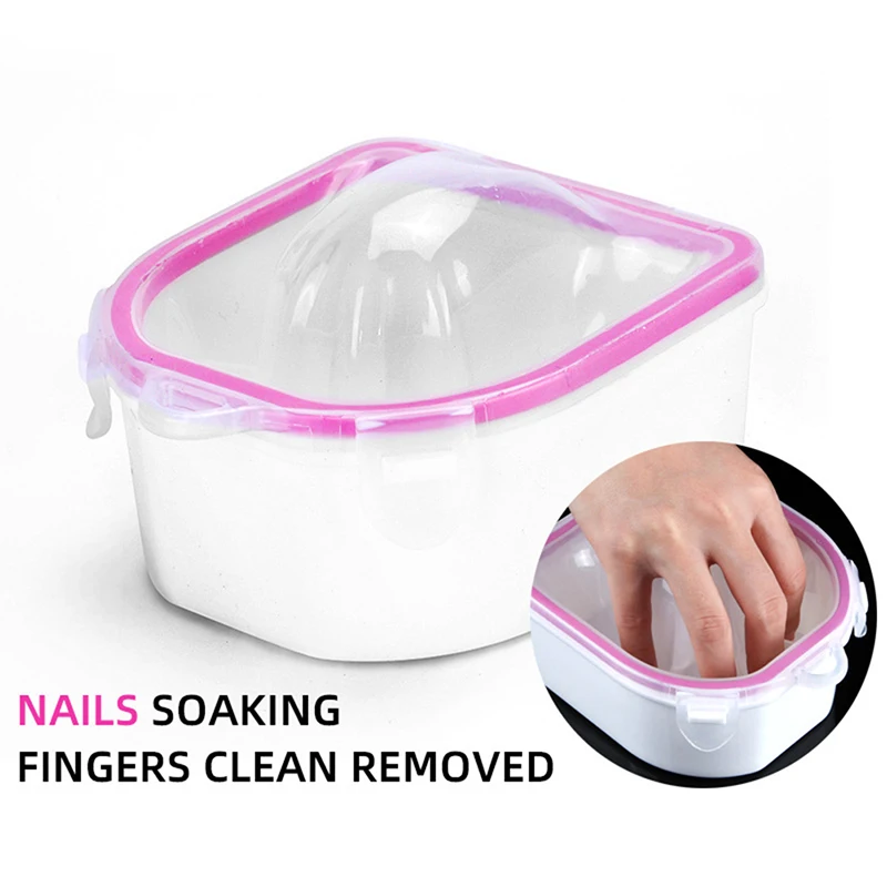 Plastic Dikker Nagellakverwijderaar Soaker Bowl Manicure Nail Art Gel Polish Verwijderen Inweek Tool Aparte Vingers Weken Uit Kom