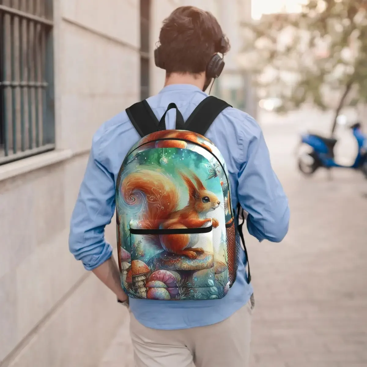 Vintage Squirrel And Mushroom In Forest Backpack Student BookBag Children School Bag Computer Shoulder Bags for Men Women