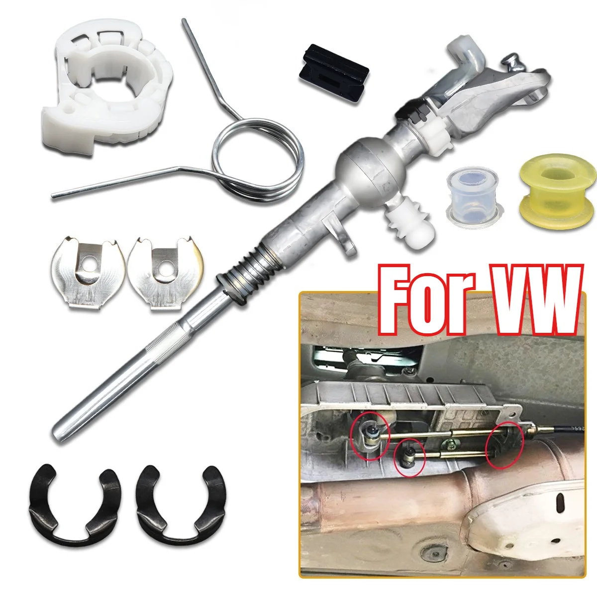 10pcs For VW Beetle 5C EOS 1F Jetta 1K Passat CC B6 3C Gearshift Lever Rebuild Kit with Cable Bushing Washer 1K0711116 1K0711265