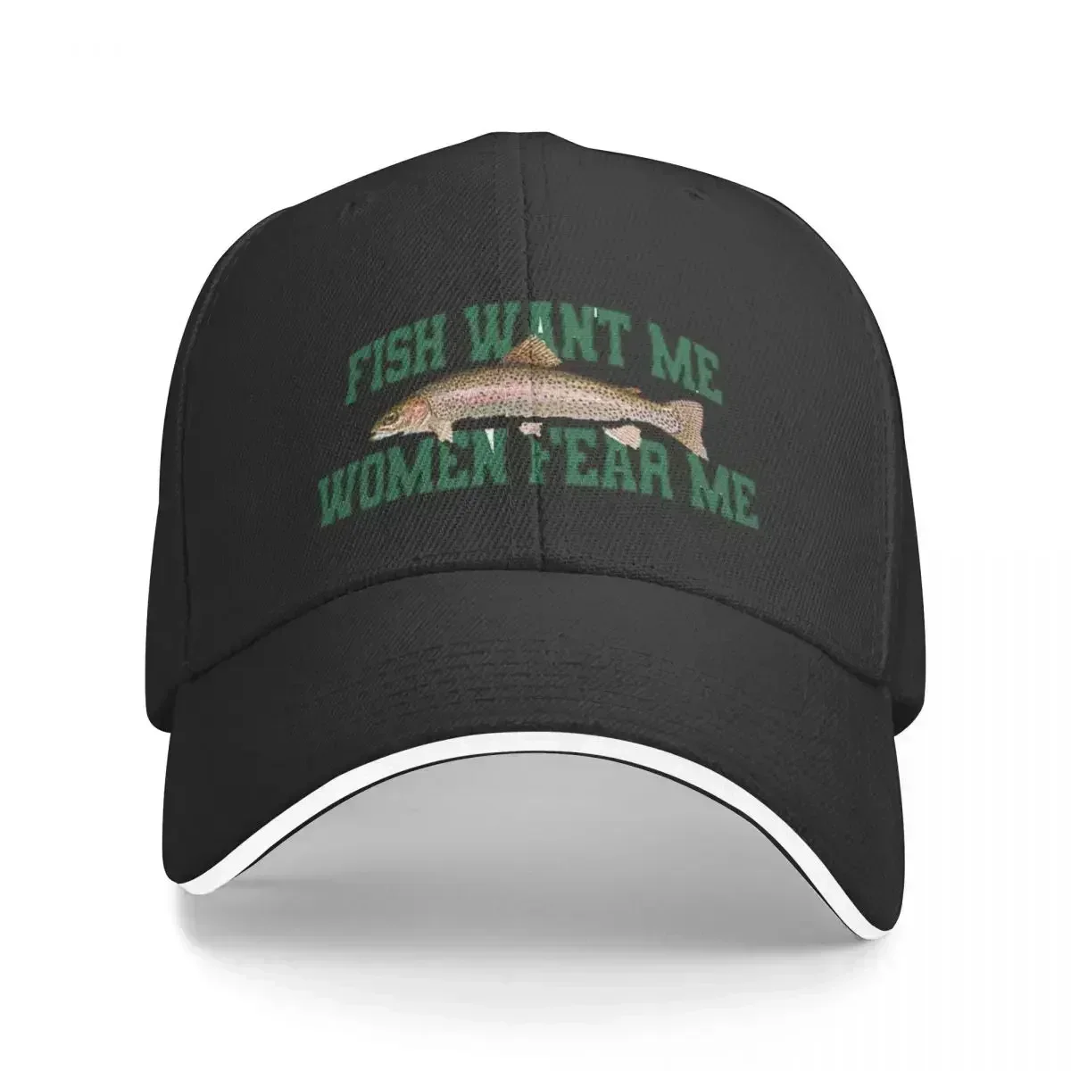 Fish Want Me Women Fear Me Meme Cap Fashion Casual Baseball Caps Adjustable Hat Unisex Baseball Hats Customizable polychromatic