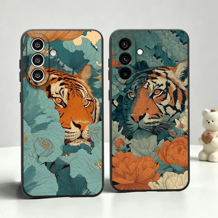 Phone Cover Case for Samsung Galaxy A23 A73 A51 A57 A15 A37 A52 A36 A05 A53 A17 A25 A16 A55 A06 A41 A70 A12 A50 A13 Tiger And