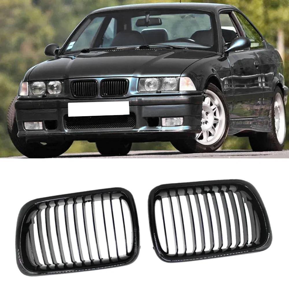 

for 1996-1999 BMW 3 Series E36 M3 Car Front Hood Double Kidney Grille Grille Gloss Black OE: 51138195152 51138195151