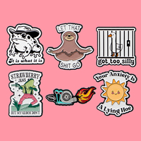 Silly Goose Quotes Enamel Pin Cartoon Frog Snail Brooch Lapel Pins Badge on Backpack Clothing Accessories Fashion Jewelry Gifts