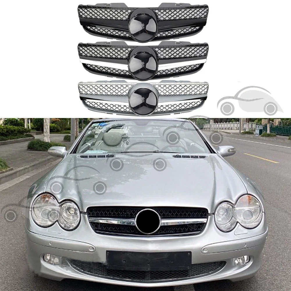 Front Racing Facelift Grilles Upper Grille Cover For Mercedes-Benz SL-Class R230 SL500 SL550 SL600 2007-2009 Mesh