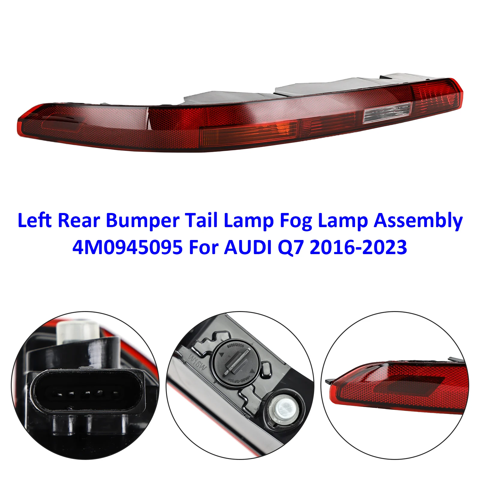 Left Rear Bumper Tail Lamp Fog Lamp Assembly 4M0945095 For AUDI Q7 2016-2023