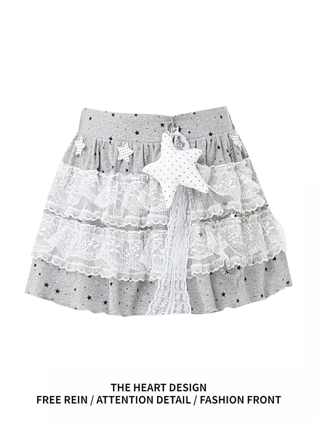 

American Y2K Polka Dot Lace Splicing Short Skirt Women Summer Spicy Subculture Clothing Pleated Half Skirt High Waist A-Line