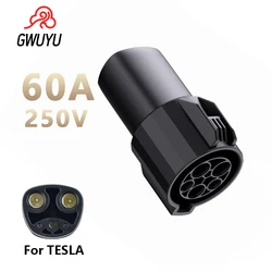 GWUYU MZT30 EV Charging Adapter Type 1 SAE J1772 to Tesla for Electric Vehicle Car Tesla Model 3/Y/S/X Adapter Charger Gun Plug