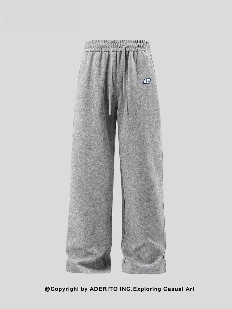 

Bla Casual Loose Straight Leg Trousers for Men Dstring Comfortable Faionable Autumn Winter Cotton Blend Wear Resistant