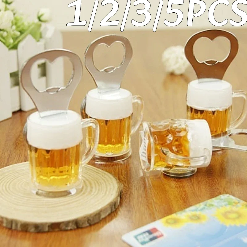 Abridor de botellas de Soda con forma de vidrio de cerveza creativo, abridor de botellas colgante magnético, imanes para nevera, regalo divertido, utensilio de cocina para el hogar, 1-5 uds.