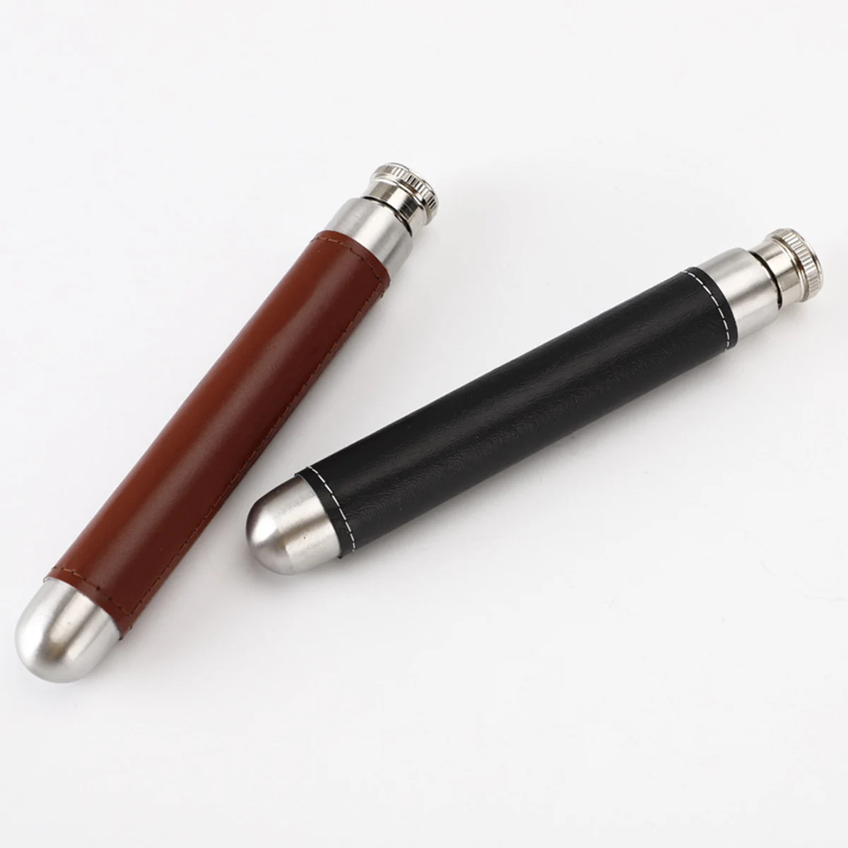 

1pc 45Ml Portable Wine Tube Stainless Steel Mini Flask Cover Compact Cigarette Case Bar Tools Gift For Friends