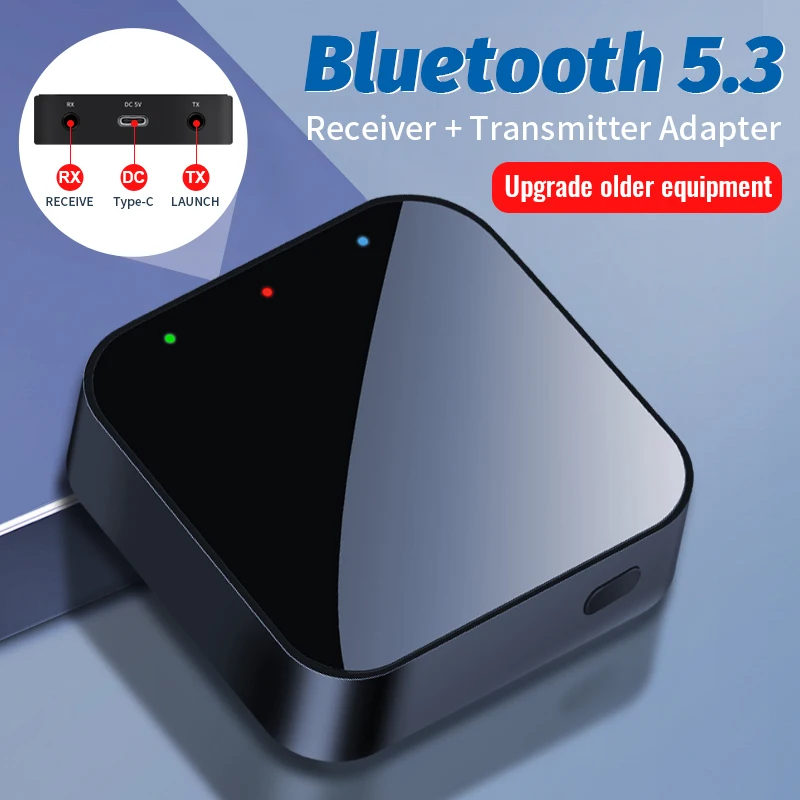 Bluetooth 5.3 Receiver and Transmitter 3.5mm AUX Wireless Audio Adapter Bluetooth Transmitter for Car PC TV Headphones