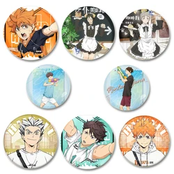 Cartoon Figures Kenma Kozume Badge Anime Haikyuu!! Brooches on Backpack Clothes Handmade Round Enamel Pins Fans Collection Gift