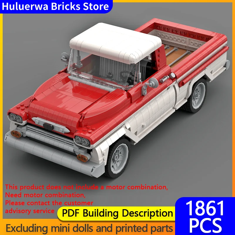 

Модель городской автомобиль MOC, строительные кирпичи, легкий пикап Apache, модульная технология, детские праздничные подарки, сборка игрушек, костюм