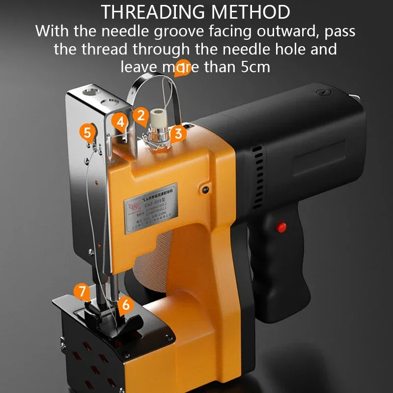 

1PC Electric Sewing Machine 220V 210W Woven Bag Packaging Machine Sealer Handheld Plug-in Sewing Sealing Tool
