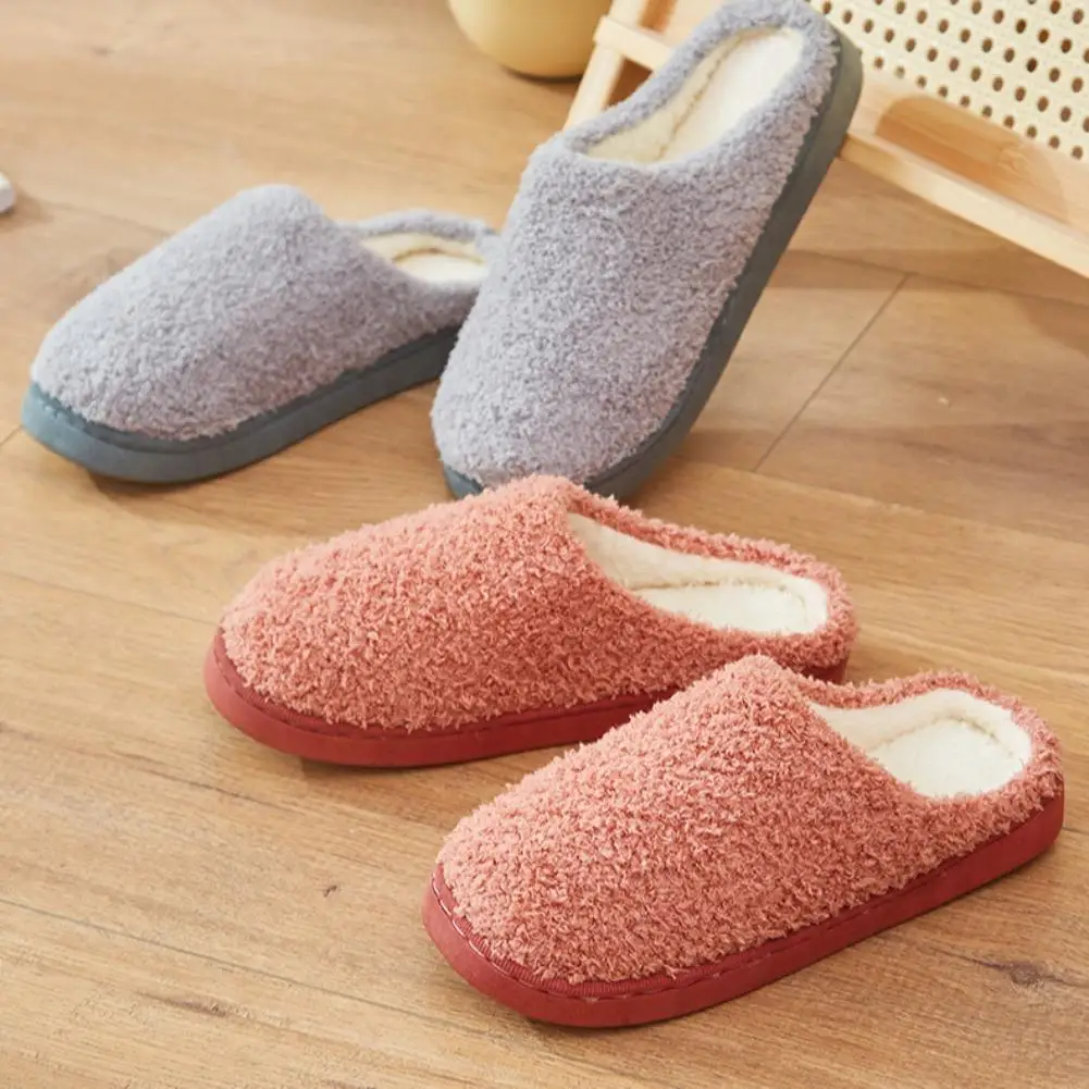 Plush House Slipper Warm Fuzzy Indoor Slippers Non Slip Silent Soft Sole Winter Home Bedroom Slip On Shoes image 6
