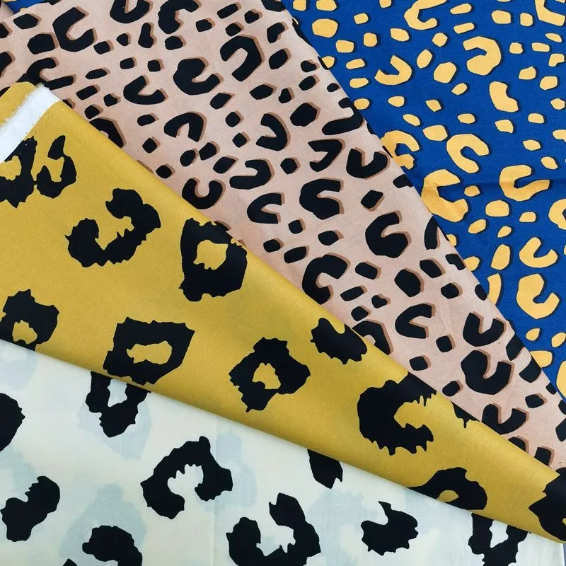 Hot selling pure cotton leopard print digital printing fabric sewing manual DIY clothing dresses 100 cotton spinning fabric