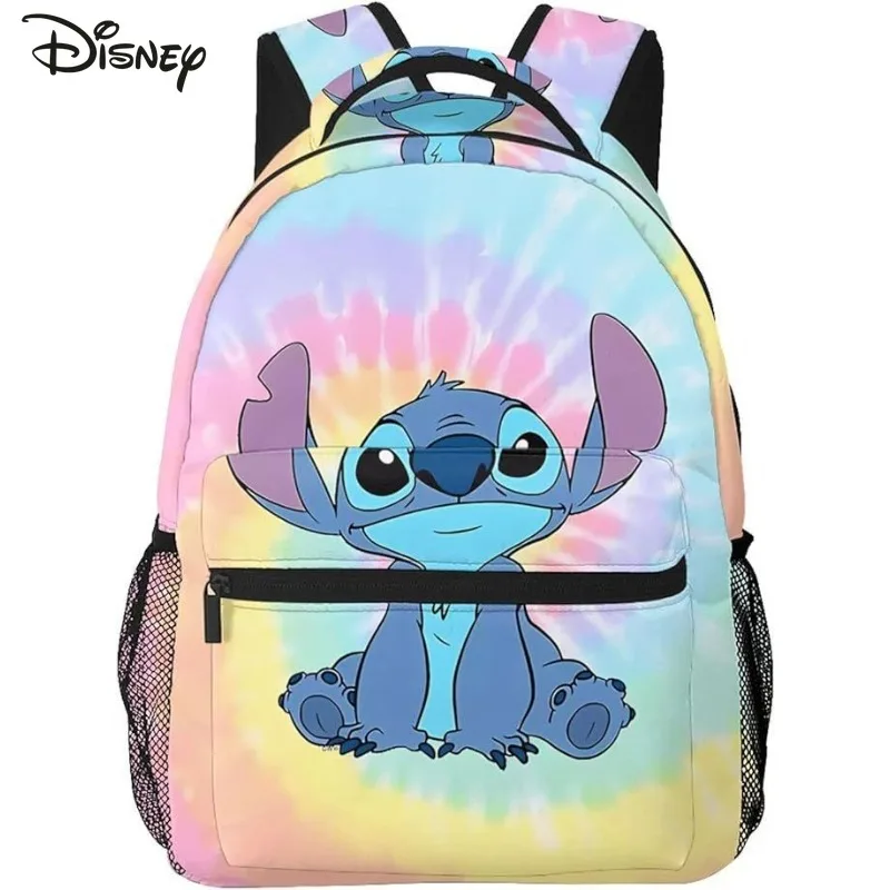 

Disney Stitch Backpack Student School Bag Outdoor Portable Travel Tote Bags Storage Bag Large Capacity Cartoon