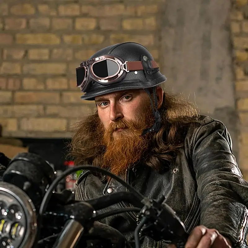 

German Motorcycle Helmet Lightweight Riding Helmets Motorcycle Safety Accessories Half Face Motorbike Head Protective Gear For