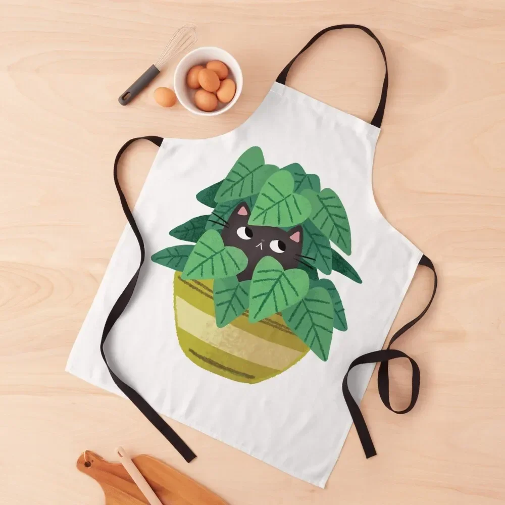 

Black Cat In planter Apron Children'S Kitchen Apras Man Men'ss Apron