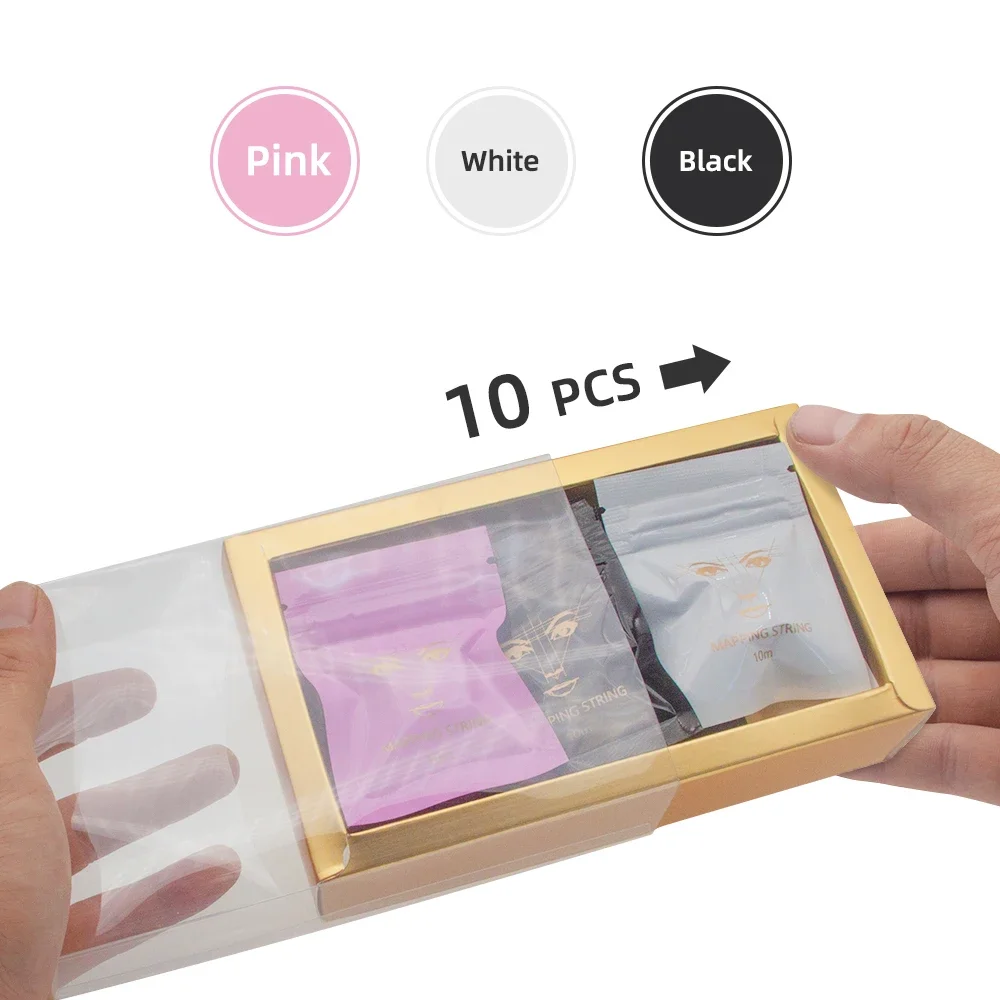 

10 Bag 10m String Microblading Eyebow Make Up Dyeing Thread 1 Box Positioning Line Eyebrow Measuring Eyebrow Threading Tools