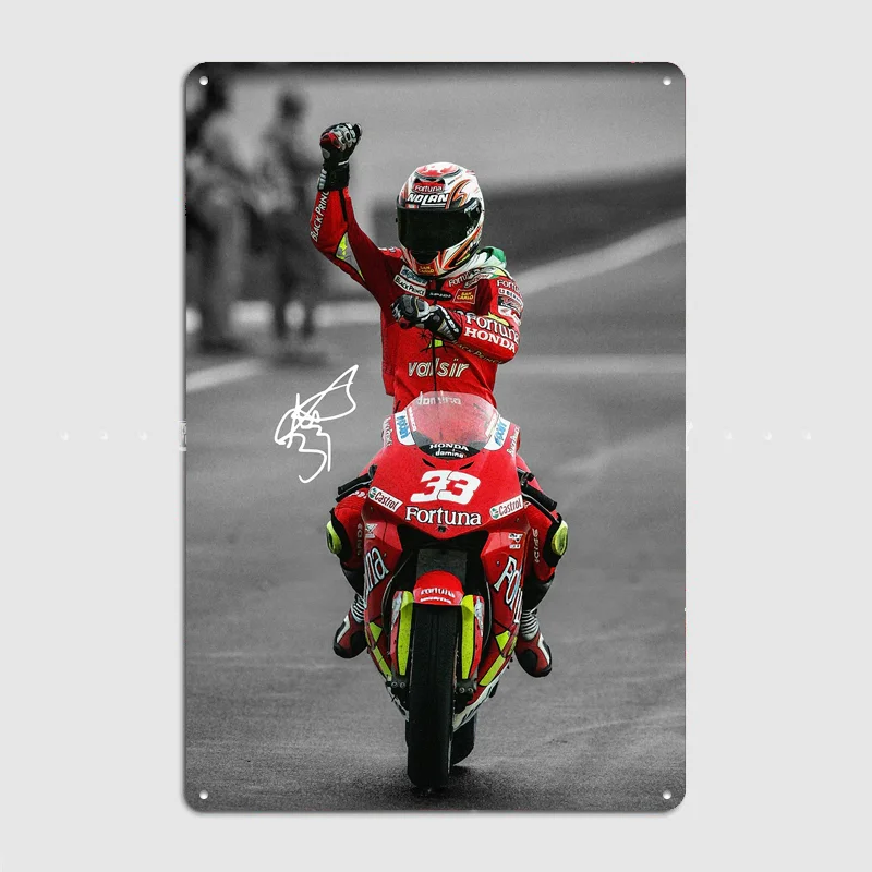 Marco Melandri Poster Metal Sign Custom Bar Room Decoration Bedroom Indoor Decor Home Wall Decor Posters