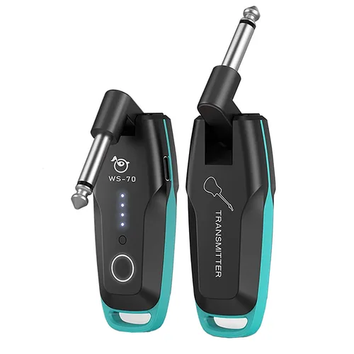 Imagen 1 del producto WS-70 UHF guitarra eléctrica de baja latencia transmisor inalámbrico receptor recargable multicanales para instrumentos musicales eléctricos