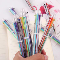 3 Pcs New Novelty Multicolor Ballpoint Pen Multifunction 6 In1 Colorful Stationery Creative BallPen Oil Pen School Supplies