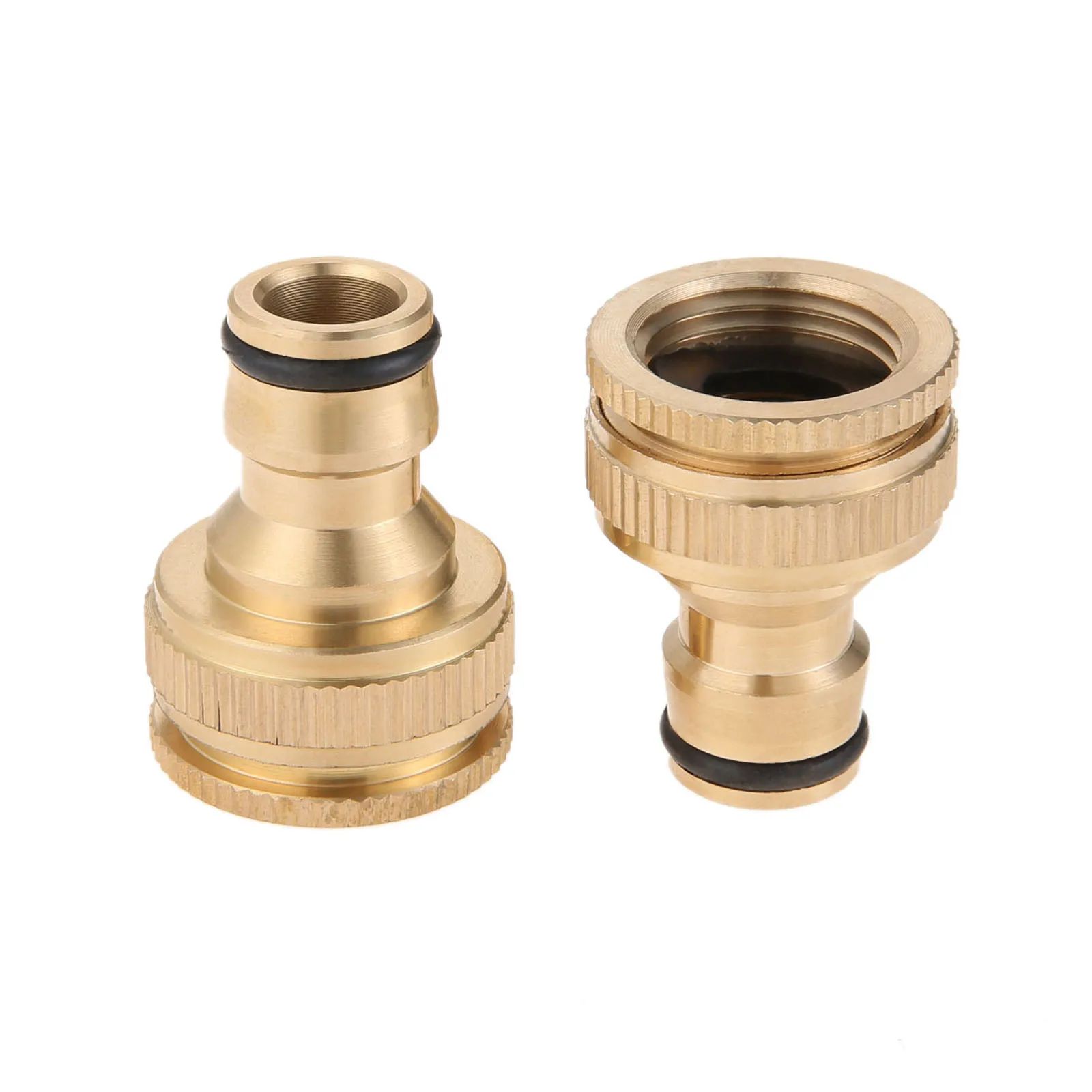 2pcs Garden Hose Tap Connectors Solid Brass 3/4