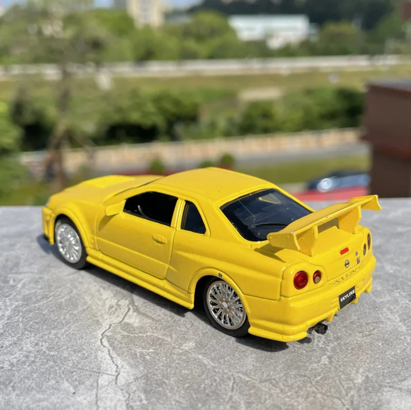 1/43 وصول جديد سعر خاص دييكاست المعادن اليابانية GTR الكلاسيكية R34 نموذج سيارة الأثاث عرض مجموعة لعب للأطفال #6