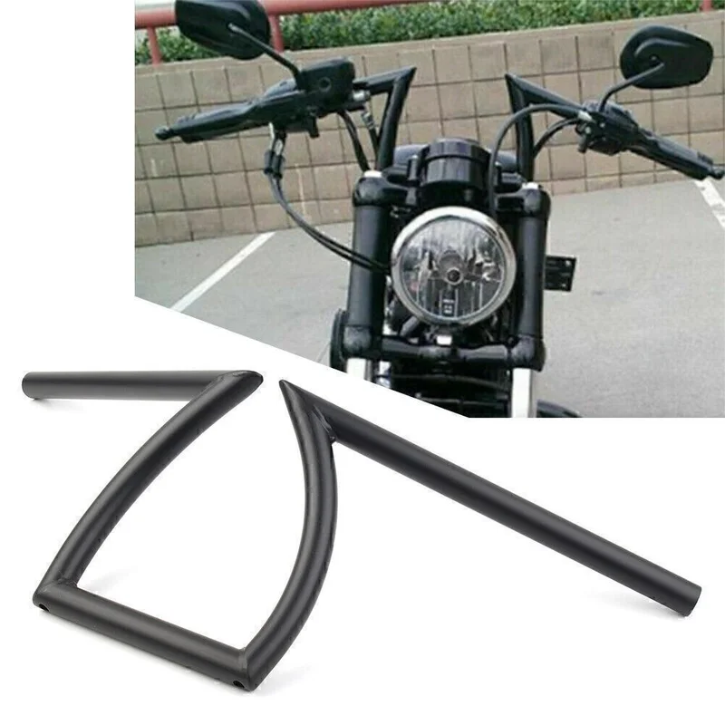 

V+ V+ 7/8" Motorcycle Pull Handlebar Z Bar Steel Bar for Harley Honda Yamaha Suzuki BLK