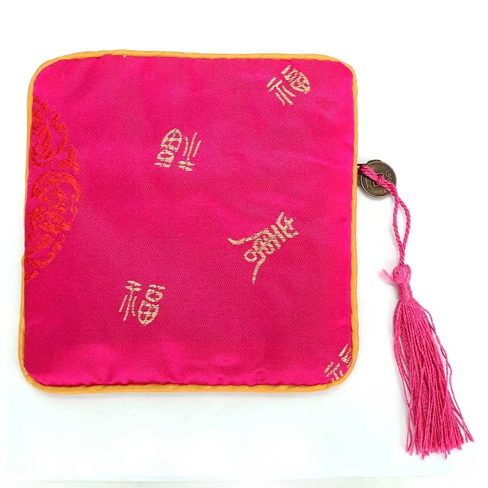 

Ювелирные изделия на молнии с кисточкой Квартет на молнии Парчовая ткань Упаковка Сумки Кошелек Советы Сумка Сумка для ювелирных изделий